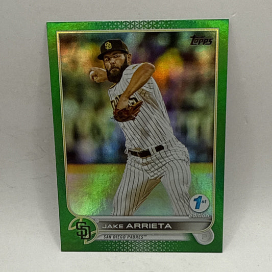 2022 Topps 1st Edition Jake Arrieta #214 Green Foil /150 San Diego Padres