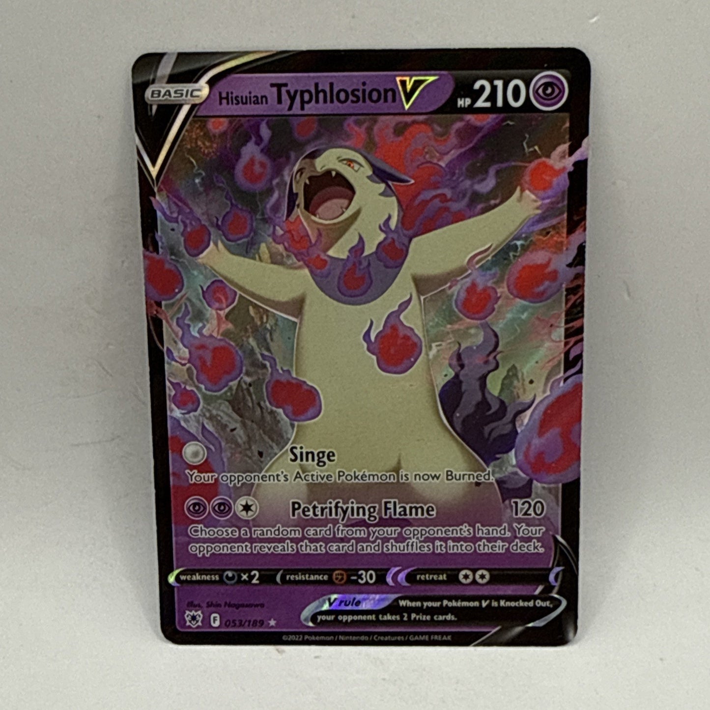 Pokemon TCG Astral Radiance Hisuian Typhlosion V Holo Card 53/189 LP Card