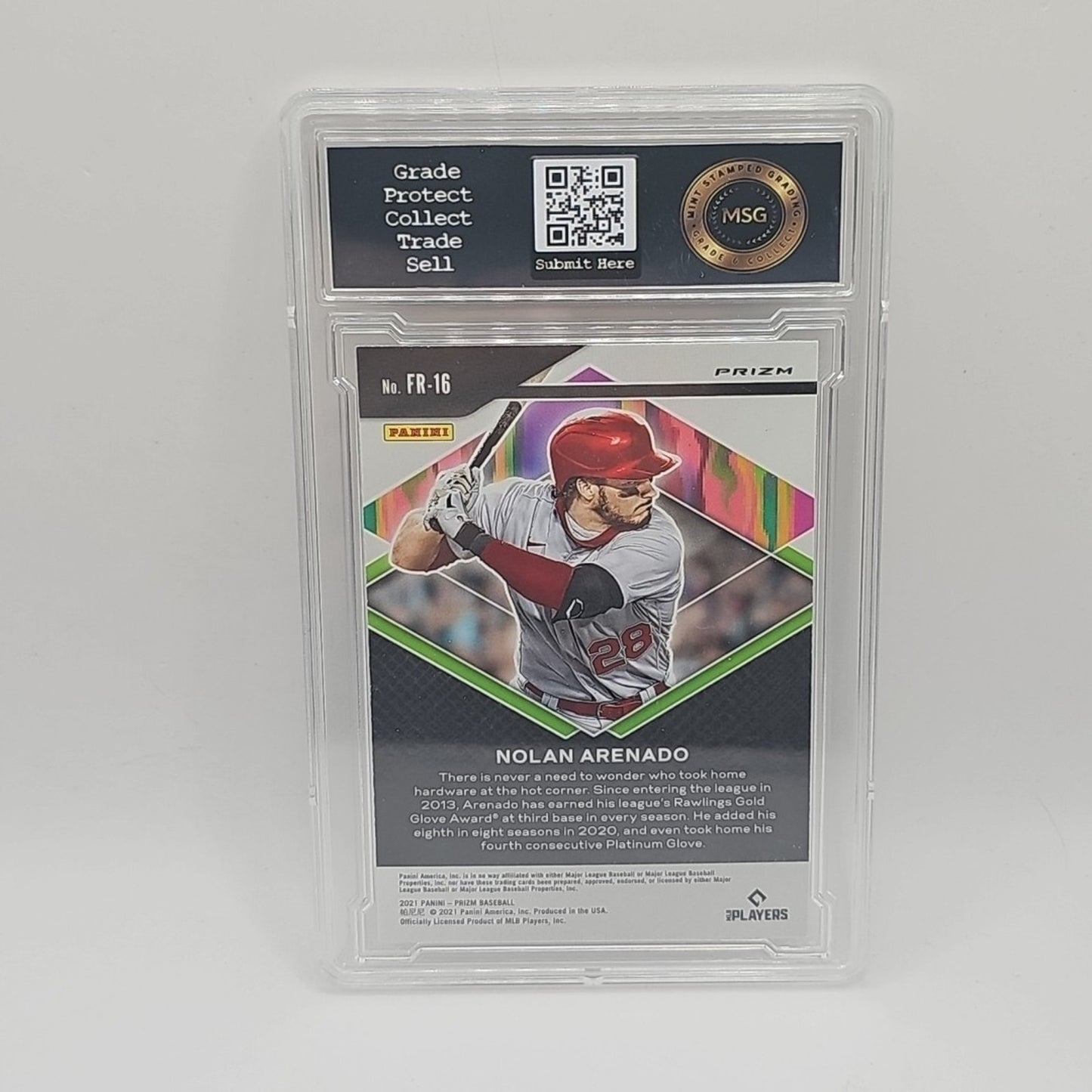 2021 Panini Prizm Nolan Arenado Teal Wave Prizm Fearless #FR-16 MSG GRADED 9 MT