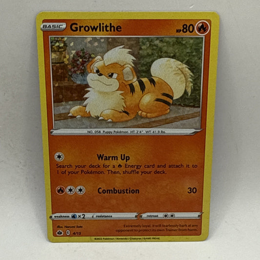 Pokemon Card Growlithe 4/15 2022 McDonalds Battle Match Holo Pokémon TCG HP Card