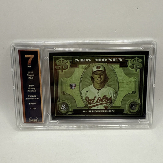 2023 Bowman Platinum - New Money #NM-1 Gunnar Henderson (RC) Graded 7 NM MLB