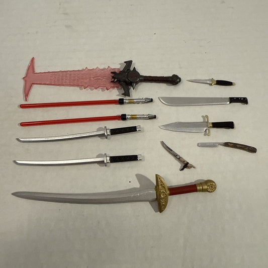Lot Of Toy Action Figure Knives, Swords & Lightsabers Accessories - Play Set