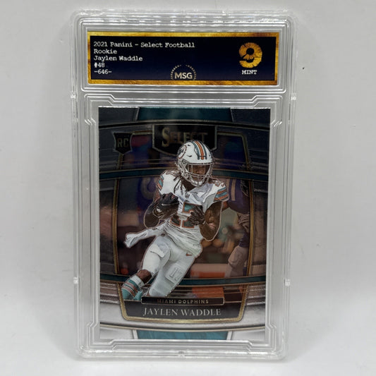 2021 Select Football JAYLEN WADDLE Concourse RC Rookie #48 Miami Dolphins Graded