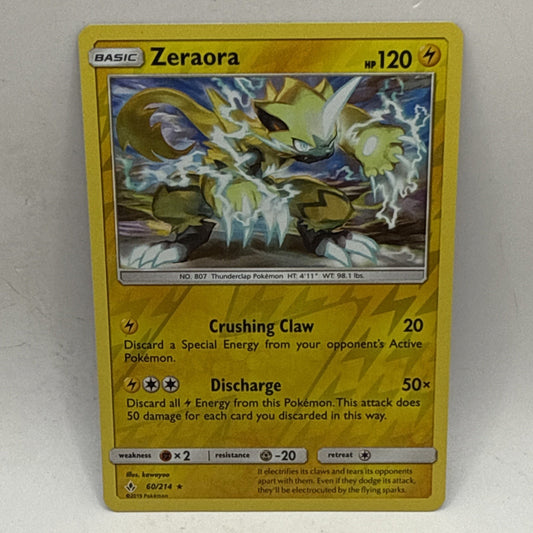 Zeraora - 60/214 - Reverse Holo Rare - Unbroken Bonds - MP Card