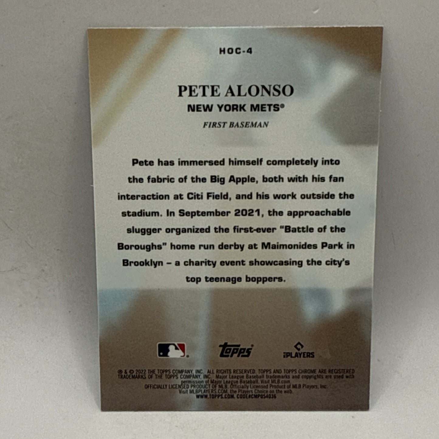 2022 Topps Chrome - Heart of the City Pete Alonso New York Mets #HOC-4