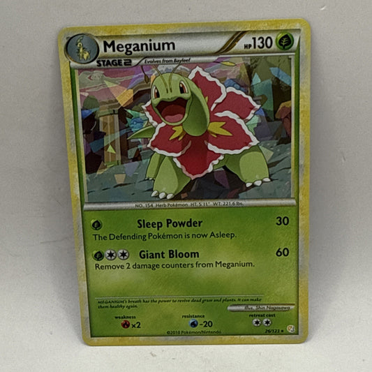 Pokémon TCG Meganium Heartgold Soulsilver 26/123 Cracked Ice Holo MP Card