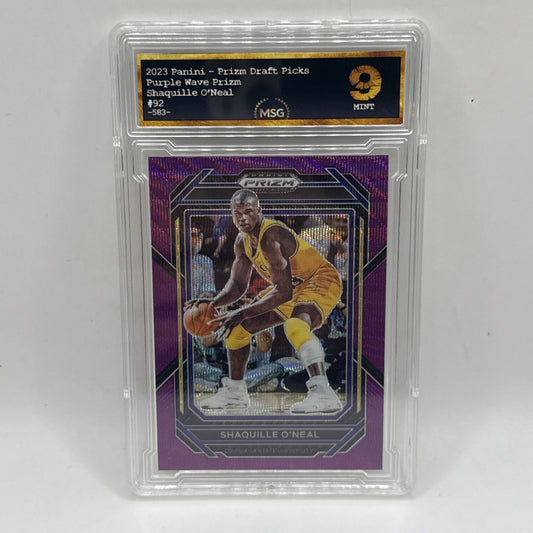 Shaquille O'Neal 2023 Panini Prizm Draft Picks #92 Purple Wave LSU Tigers Graded