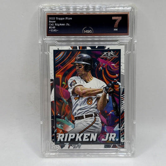 2022 Topps Fire Cal Ripken Jr. Baltimore Orioles 148 Graded 7 NM MLB Orioles