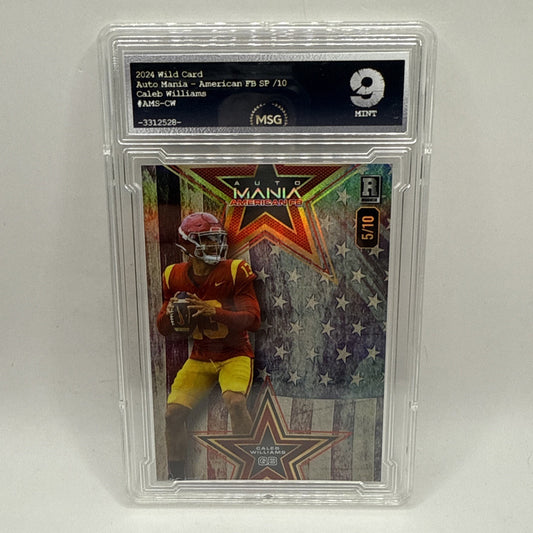 2024 Wild Card Auto Mania Caleb Williams #AMS-CW USA Flag RC /10 Graded 9 NFL