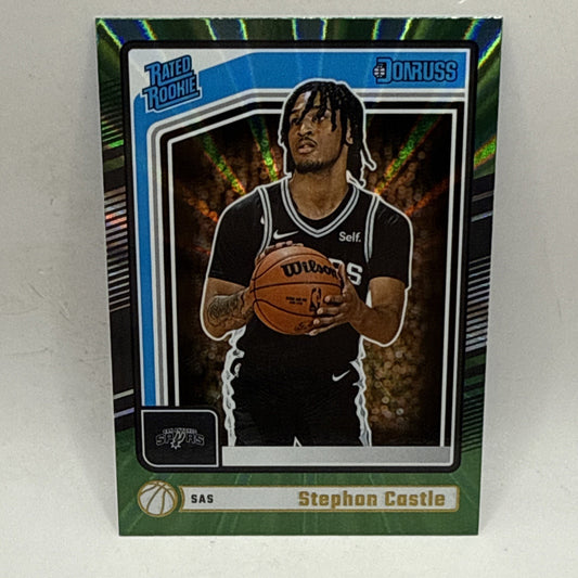 2024-25 Donruss Basketball Stephon Castle Rated Rookie Holo Green Lazer ROTY