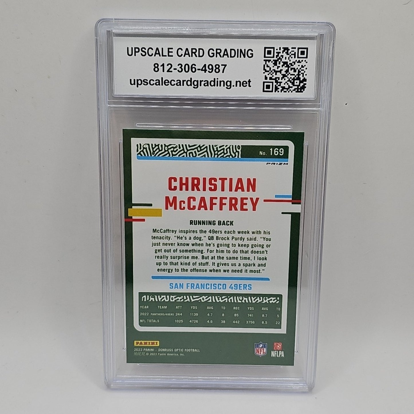 2023 Donruss Optic Christian McCaffrey Silver Holo Prizm #169 49ers Graded 9 NFL