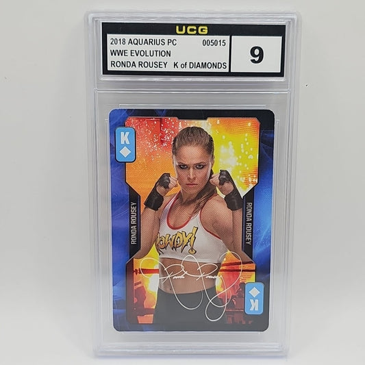2019 Aquarius WWE Divas Evolution Playing Cards - Ronda Rousey #KD Graded 9