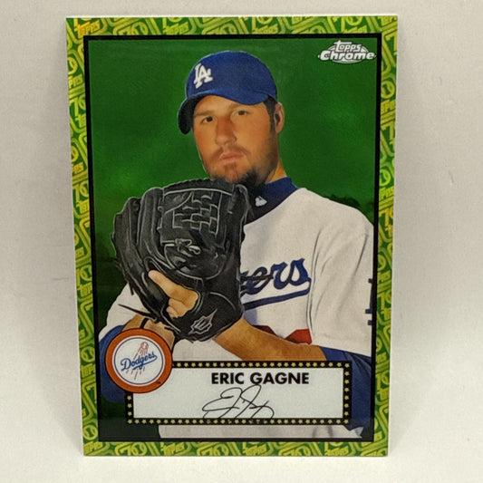 2021 Chrome Platinum Anniversary Green & Yellow 70th Refractor /99 Eric Gagne
