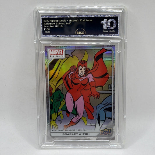 2023 Marvel Platinum Scarlet Witch #106 Rainbow Foil Graded 10 Gem Mint Card