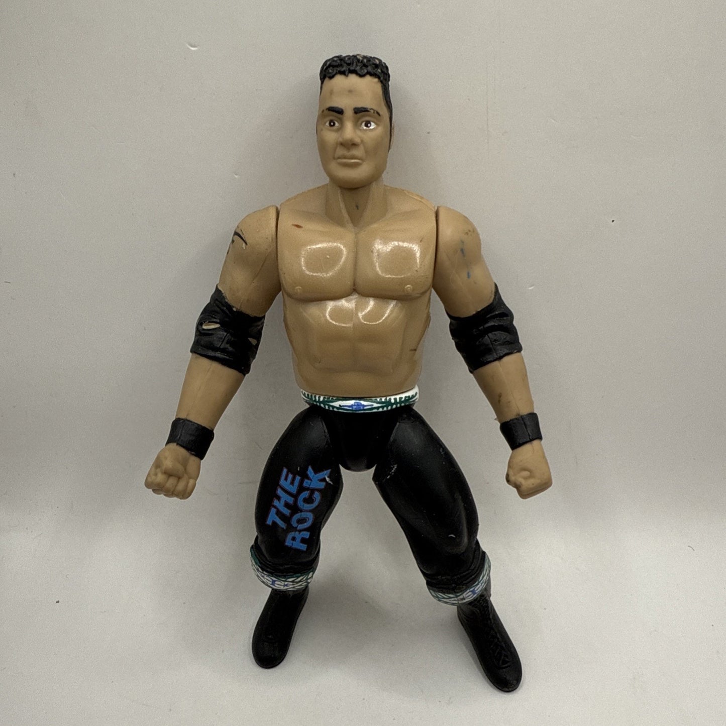 1997 Jakks Pacific WWF Wrestle Mania Rocky Maivia The Rock Figure 6 inch