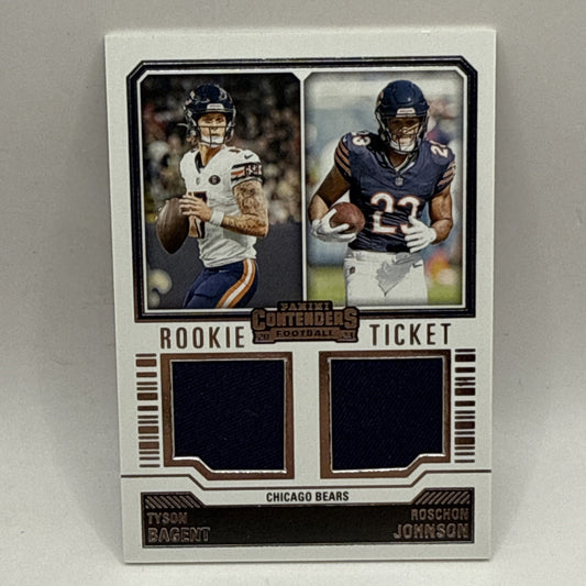 2023 Panini Contenders #DS-15 Tyson Bagent Roschon Johnson Dual Swatch