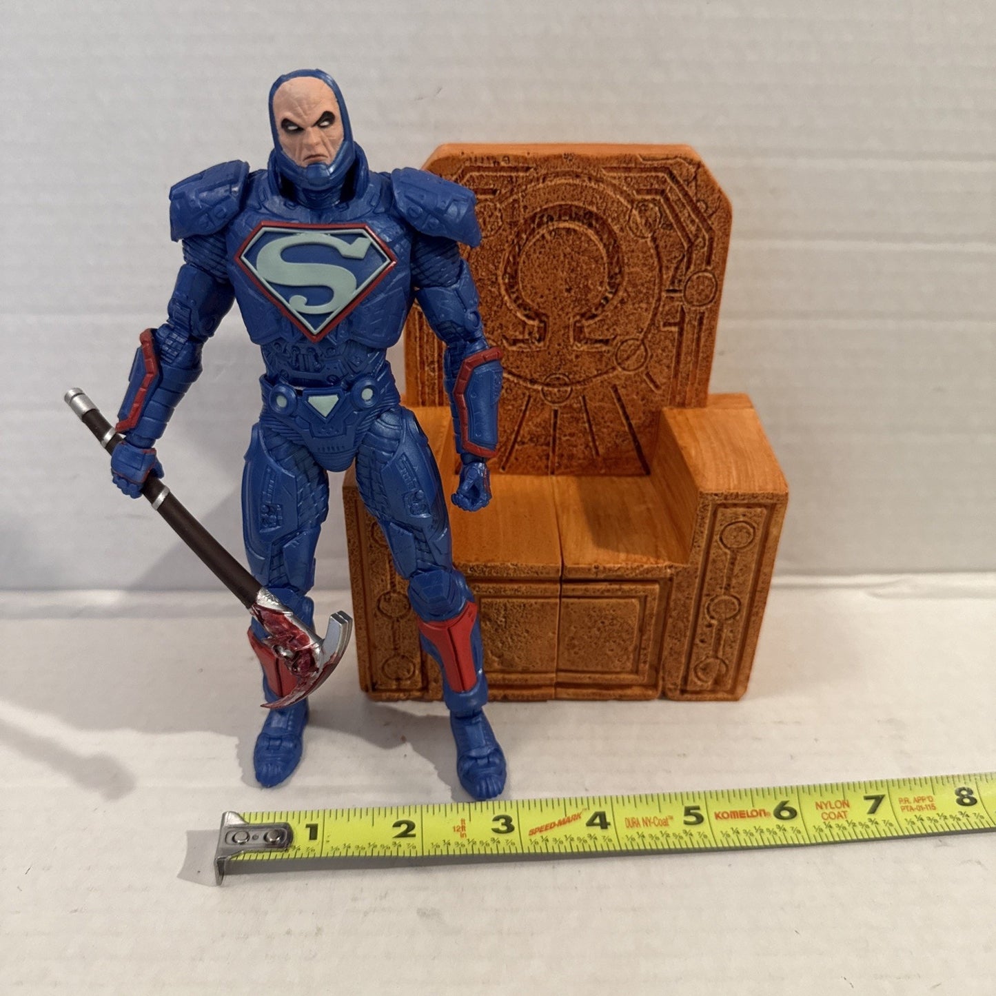 McFarlane DC Comics Multiverse Darkseid War blue LEX LUTHOR POWER SUIT w/ Throne