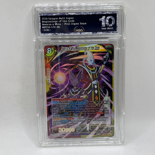 Beerus & Whis Beginnings of the Gods SR Foil Dragon Ball Super Card Graded 10
