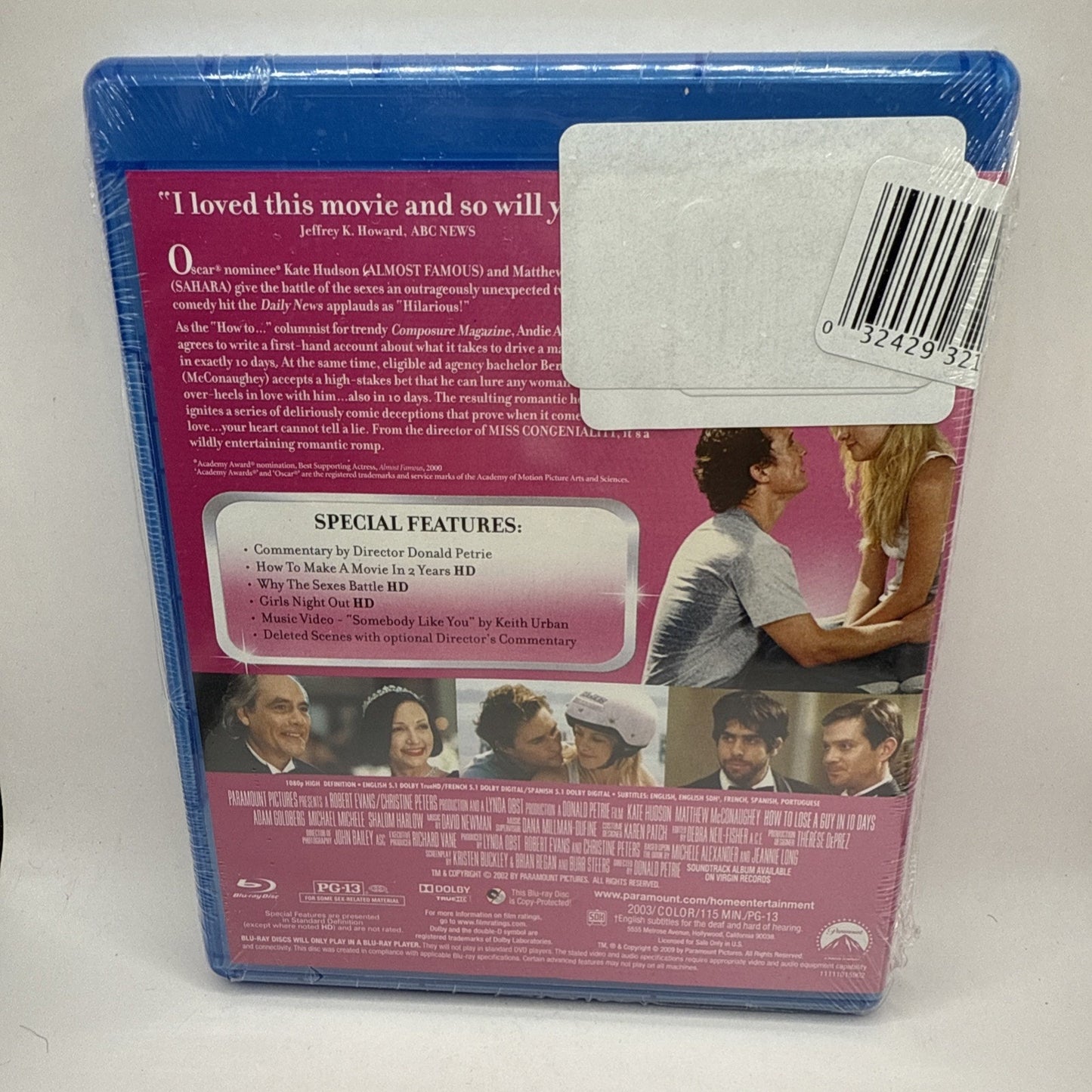 How To Lose A Guy In 10 Days Blu-Ray Kate Hudson Movie - New Sealed