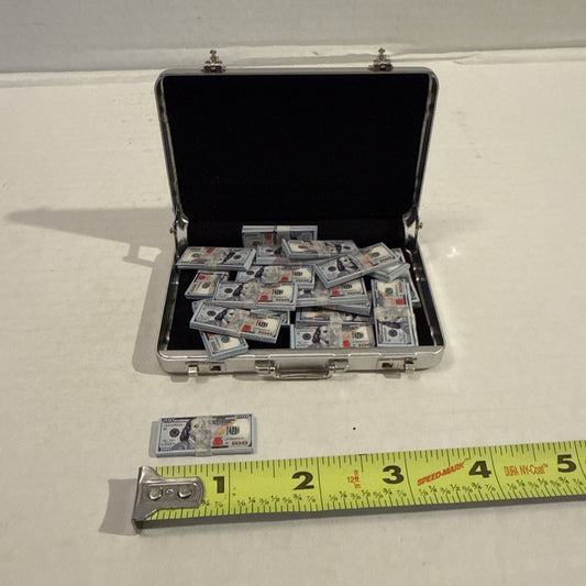 Lot Of Toy Action Figure Play Money & Briefcase - Mini Accessories