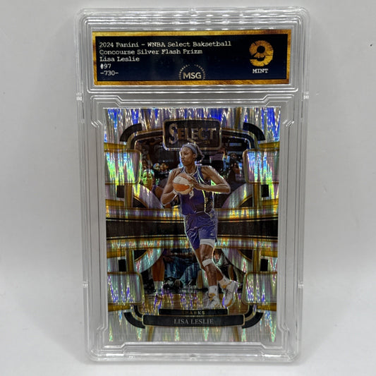 2024 Panini Select WNBA Lisa Leslie Silver Flash Prizm-#97 Sparks Graded 9