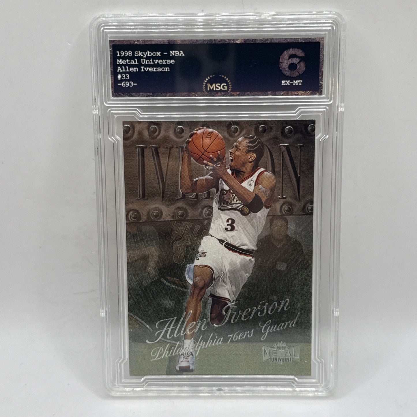 Allen Iverson - 1998-99 Metal Universe #33 Graded 6 - NBA Philadelphia 76ers