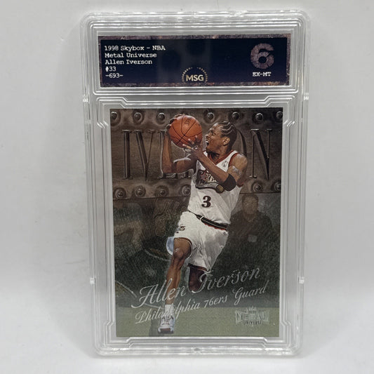 Allen Iverson - 1998-99 Metal Universe #33 Graded 6 - NBA Philadelphia 76ers