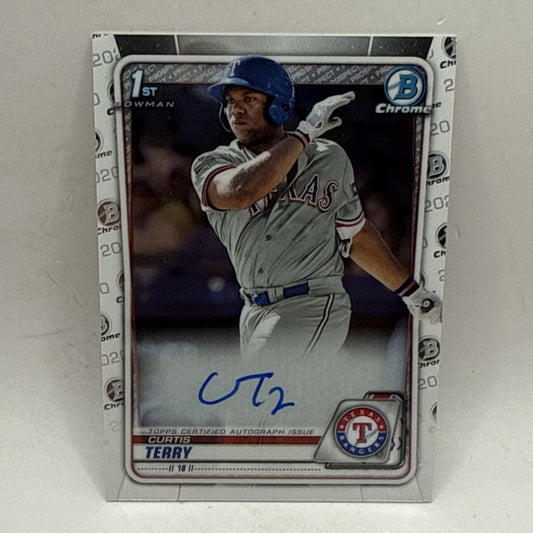 2020 Bowman Chrome Curtis Terry 1st Prospect Auto Autograph #CPA-CT Rangers MLB
