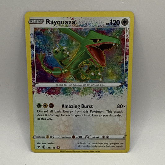 Rayquaza 138/185 Swsh04: Vivid Voltage Holo Pokémon Tcg Collectible Card LP