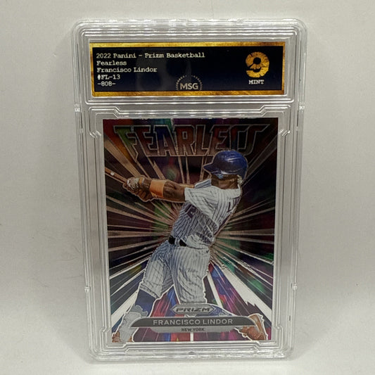 Francisco Lindor 2022 Panini Prizm Fearless No. FL-13 New York Mets Graded 9 MLB