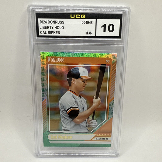 2024 Panini Donruss Cal Ripken Jr Liberty Foil HOLO Orioles #36 Graded 10 MLB