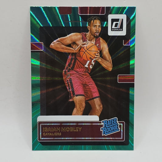 ISAIAH MOBLEY GREEN LASER ROOKIE 22-23 Donruss Rated Rookies #240 RC CAVS USC