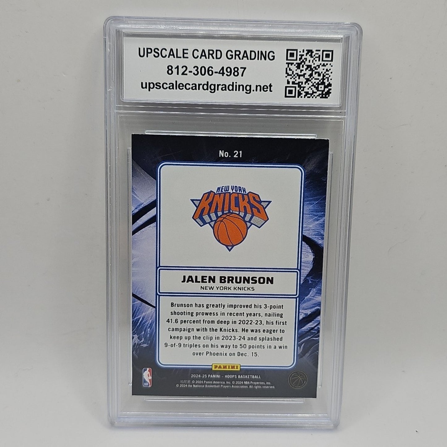 2024-25 Panini Hoops Basketball #21 Jalen Brunson Ignition Graded 9 NBA Knicks