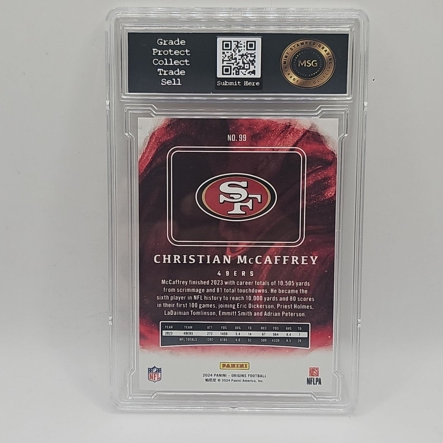 2024 Panini Origins - #99 Christian McCaffrey - San Francisco 49ers MSG Graded 9
