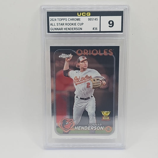 2024 Topps Chrome #36 Gunnar Henderson Graded 9 MLB Orioles