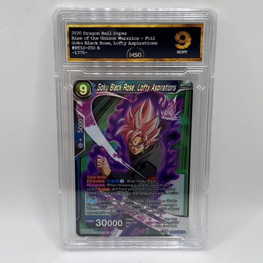 Dragon Ball Goku Black Rose, Lofty Aspirations BT10-050 R Foil DBZ Graded 9