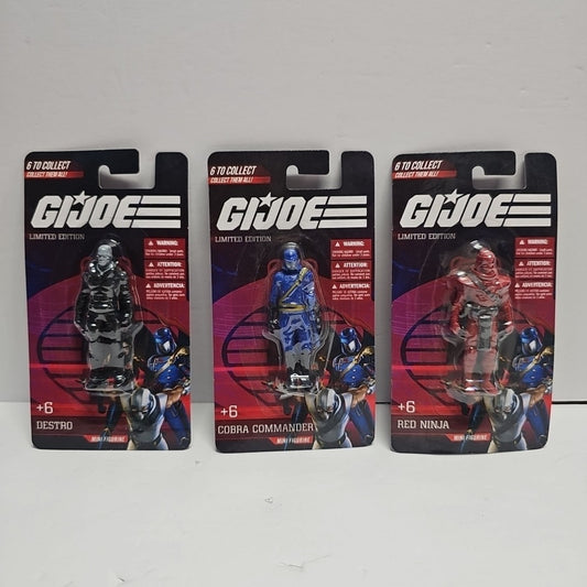 GI Joe COMBRA COMMANDER, RED NINJA & DESTRO 2.5" Mini figurine figure TOY LOT