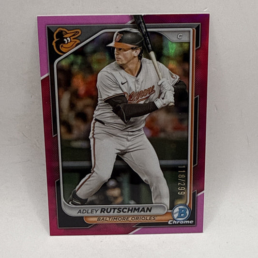 2024 Bowman Chrome Adley Rutschman Fuchsia Refractor /299 Orioles