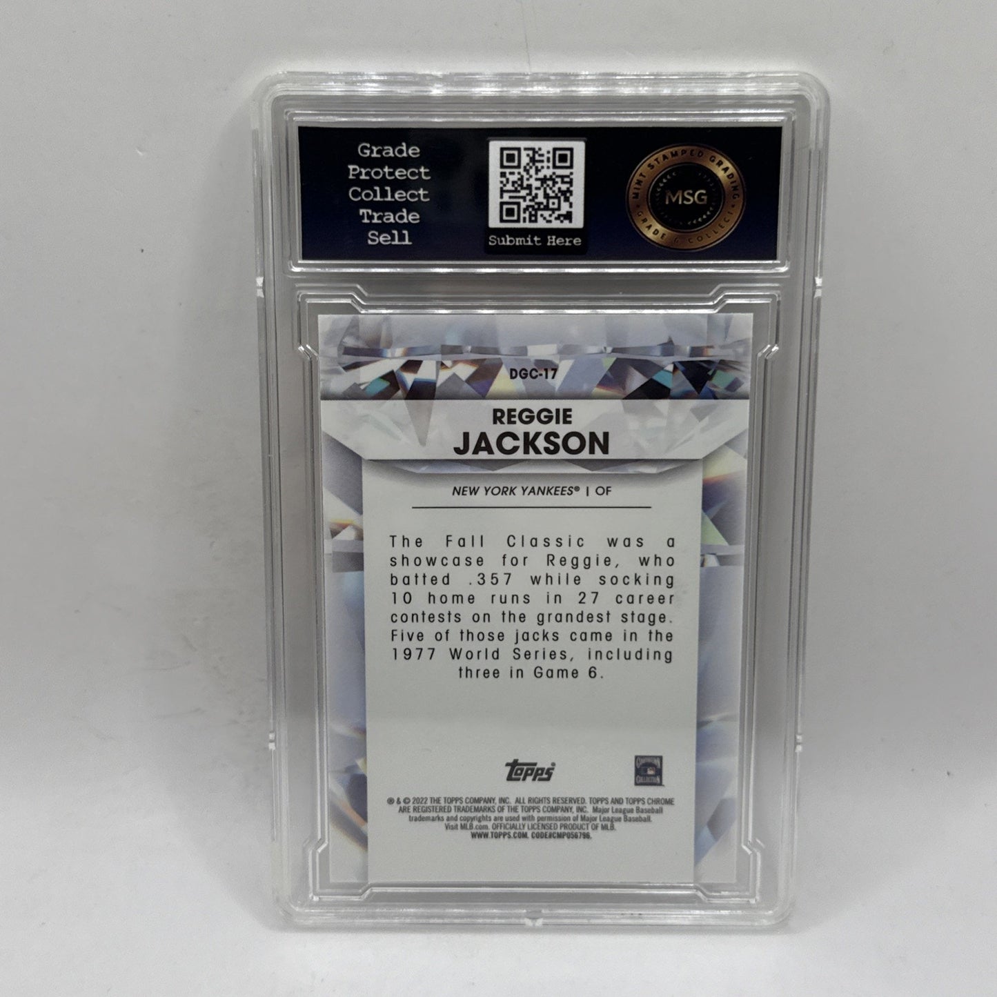 Reggie Jackson 2022 Topps Diamond Greats Die Cuts Baseball Card #DGDC17 Graded 9