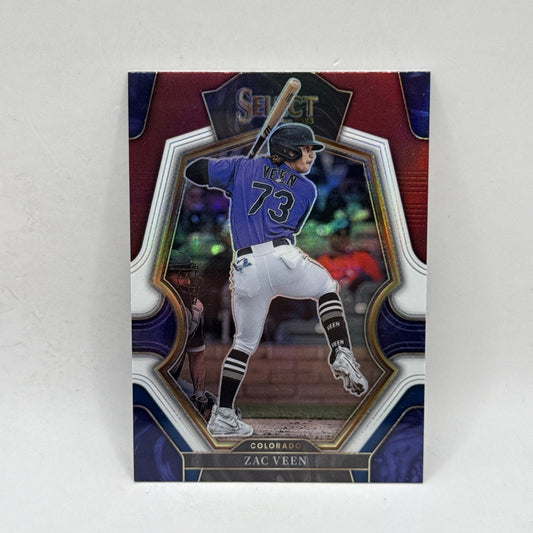 2023 Panini Select Premier Level Tri-Color Prizm Zac Veen #196 MLB Colorado