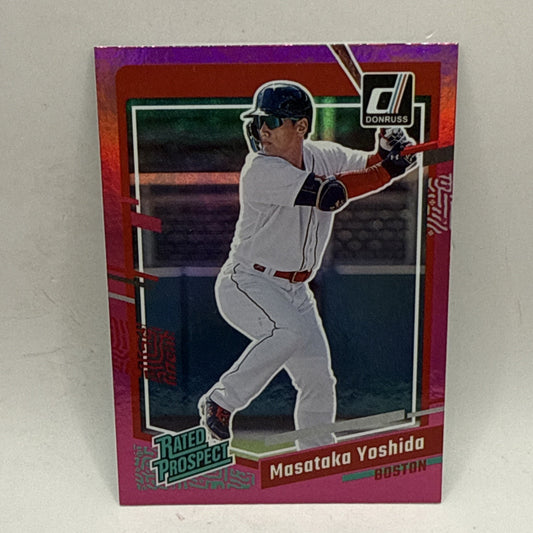 2023 Donruss Masataka Yoshida Rated Prospect Holo Pink Rookie RC #84 Red Sox