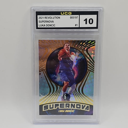 2021-22 Panini Revolution #1 Luka Doncic Supernova Graded 10 Gem Mint NBA Card