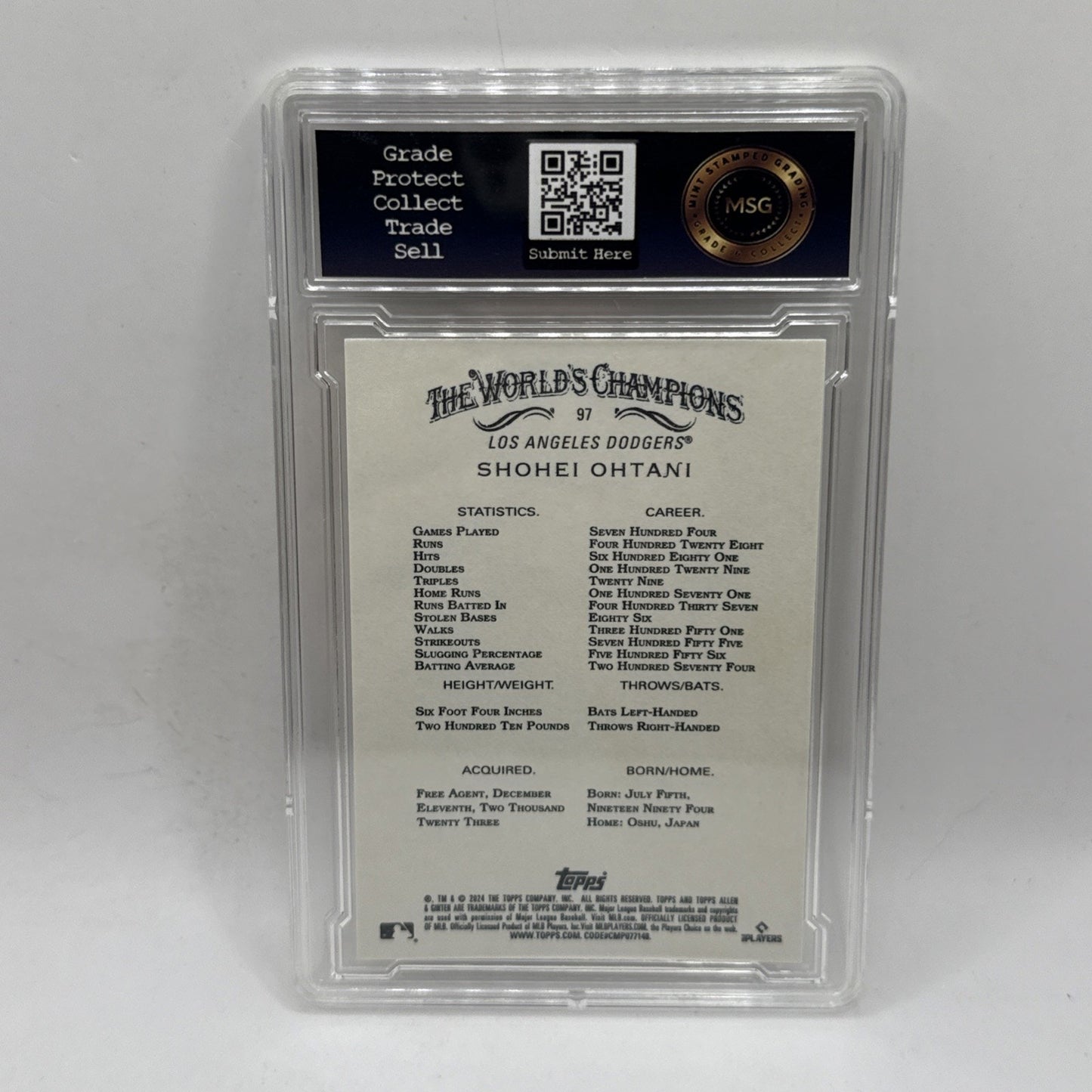 2024 Topps Allen & Ginter - #97 Shohei Ohtani Graded 9 Mint Dodgers MLB Card