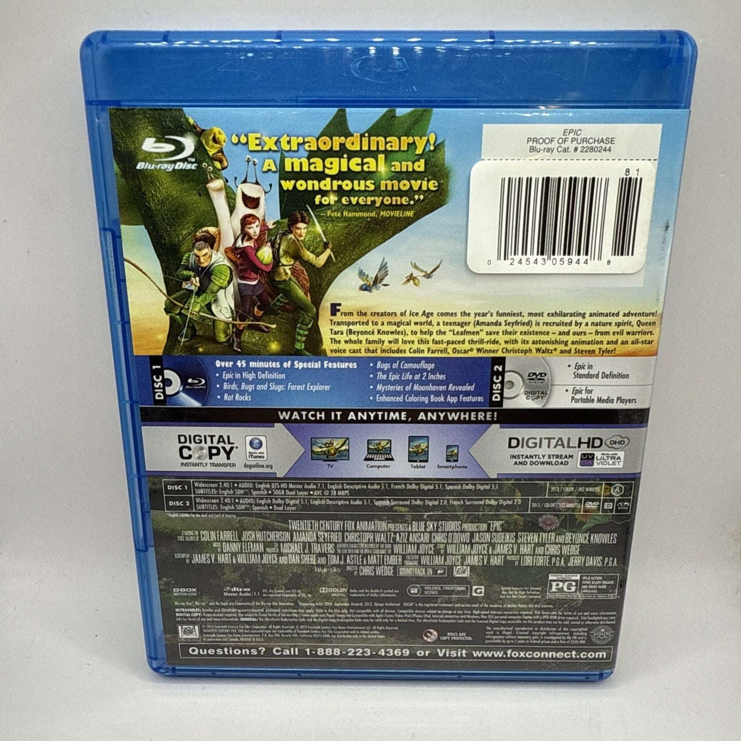 Epic (Blu-ray & DVD) Movie - From The Creators Of Ice Age