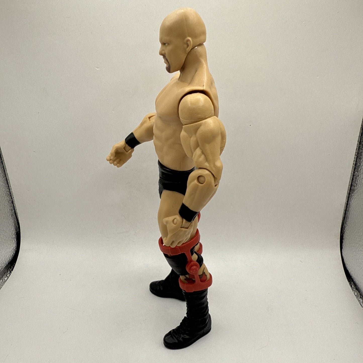 Stone Cold Steve Austin WWE WWF Action Figure With Red Knee Braces Toy