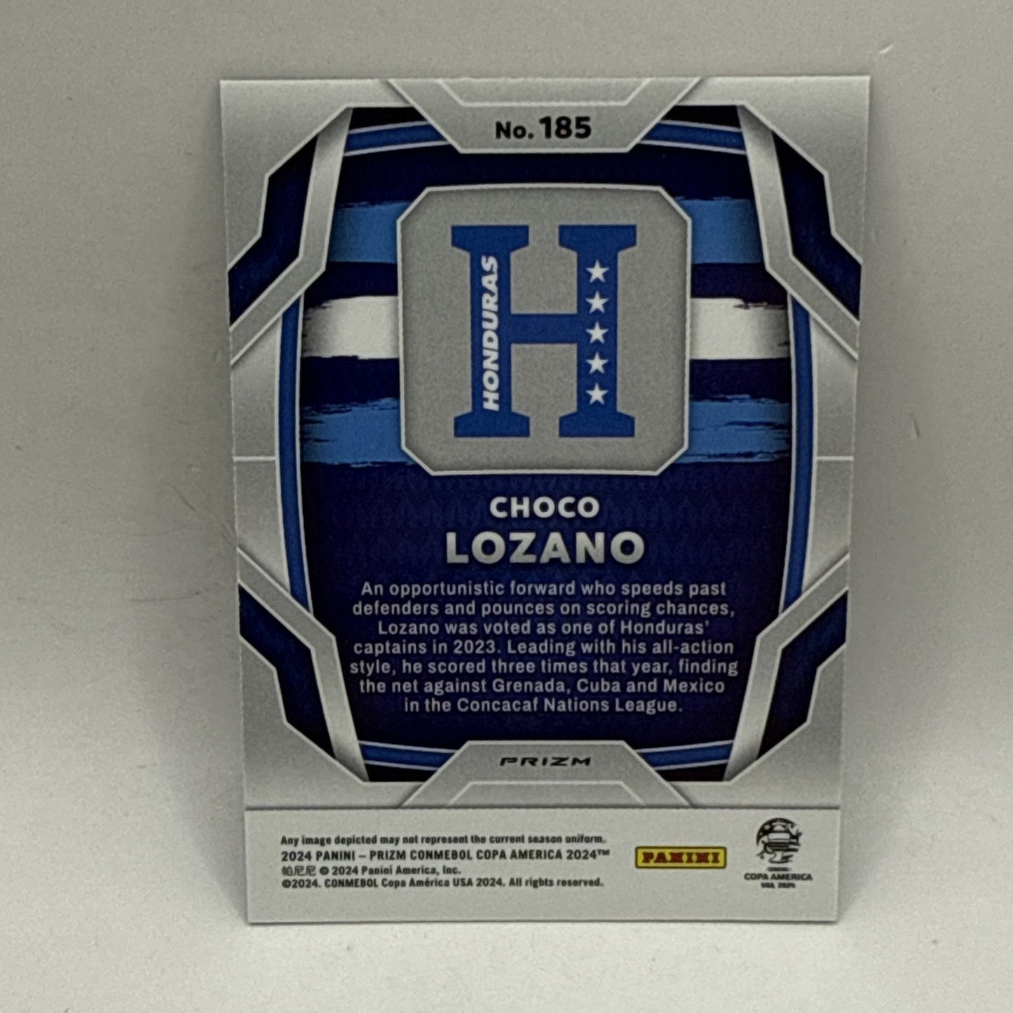 2024 Panini Prizm Copa America Green Wave Choco Lozano B Honduras #185
