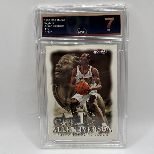 1998-99 NBA Hoops #70 Allen Iverson Philadelphia 76ers Graded 7 NBA Card