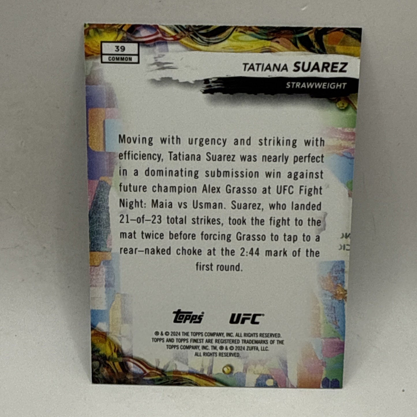 2024 Topps Finest Tatiana Suarez Aqua Glitter #39 UFC MMA Trading Card
