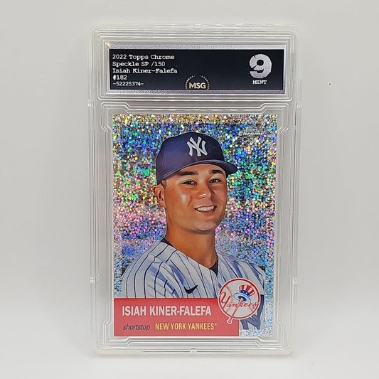 2022 Platinum Ann Speckle Refractors #182 Isiah Kiner-Falefa /150 Graded 9