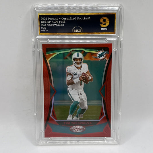 Tua Tagovailoa #95 2024 Topps Certified Red Mirror /100 Miami Dolphins QB NFL